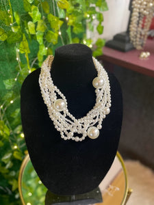 Long Twisted Pearl Necklace